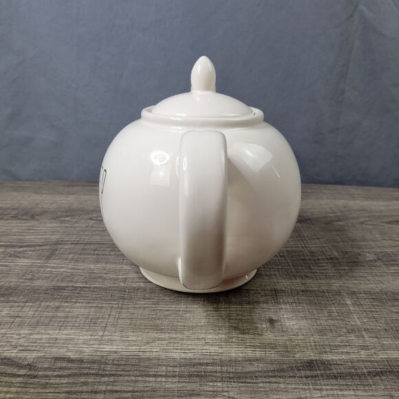 Rae Dunn Artisan Collection‎ Farmhouse White Ceramic Steep Teapot - Picture 4 of 8